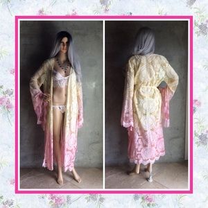 🎀 KIMONO ROBE CARDIGAN FESTIVAL OMBRE MAXI BOHEMIAN BOHO CHIC GYPSY LONG